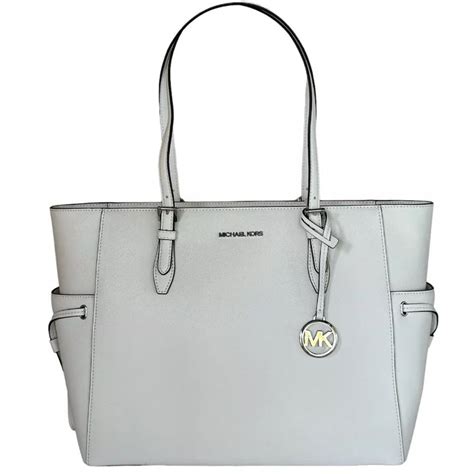 michael kors saffiano small satchel optic white leather